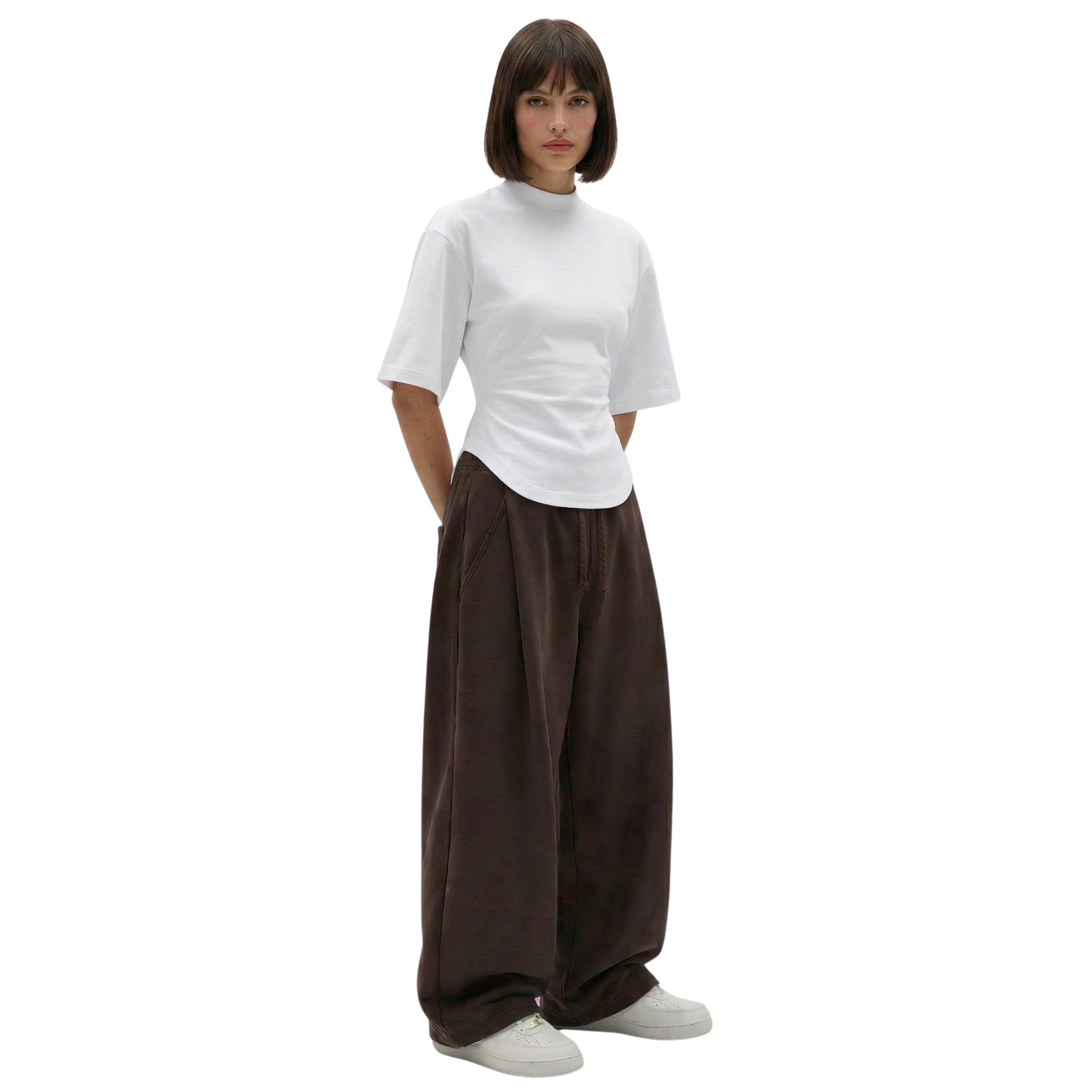 Two Tuck Pants (Brown)