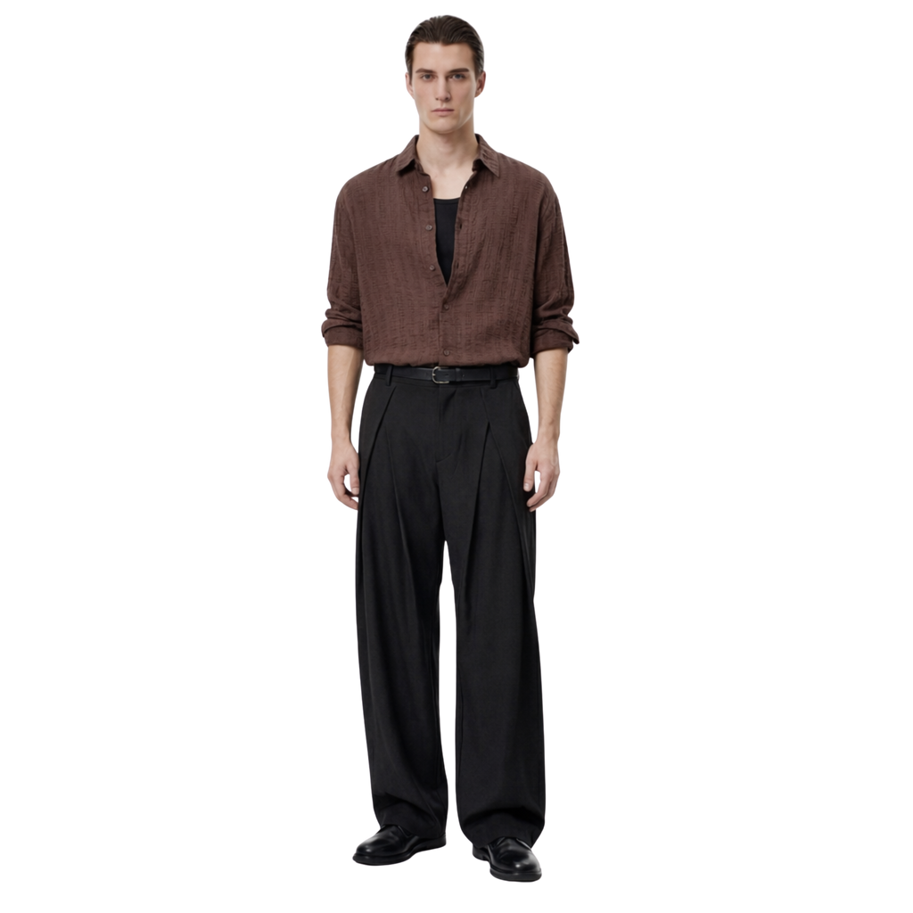 Double-Pleat Trousers (Black)