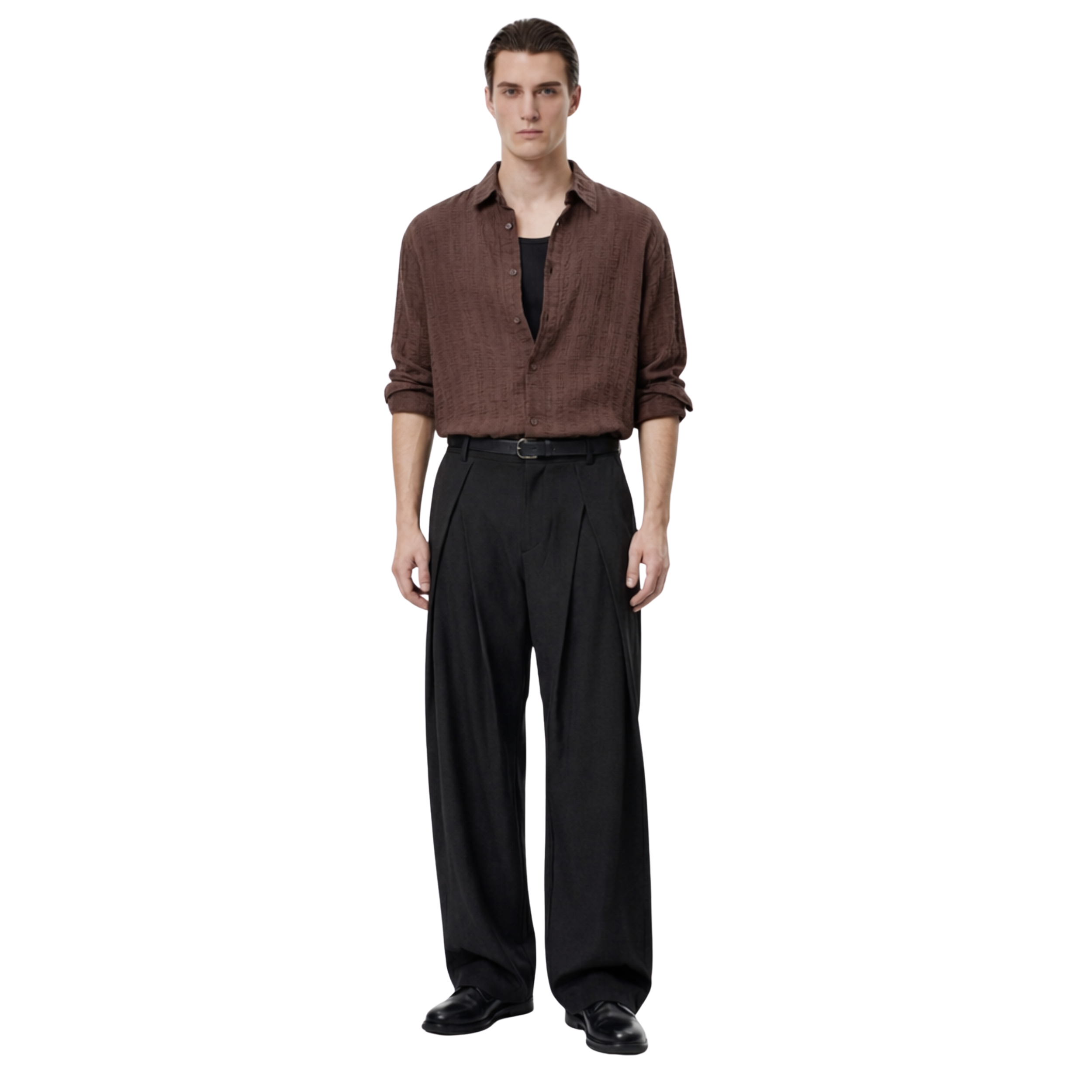 Double-Pleat Trousers (Black)