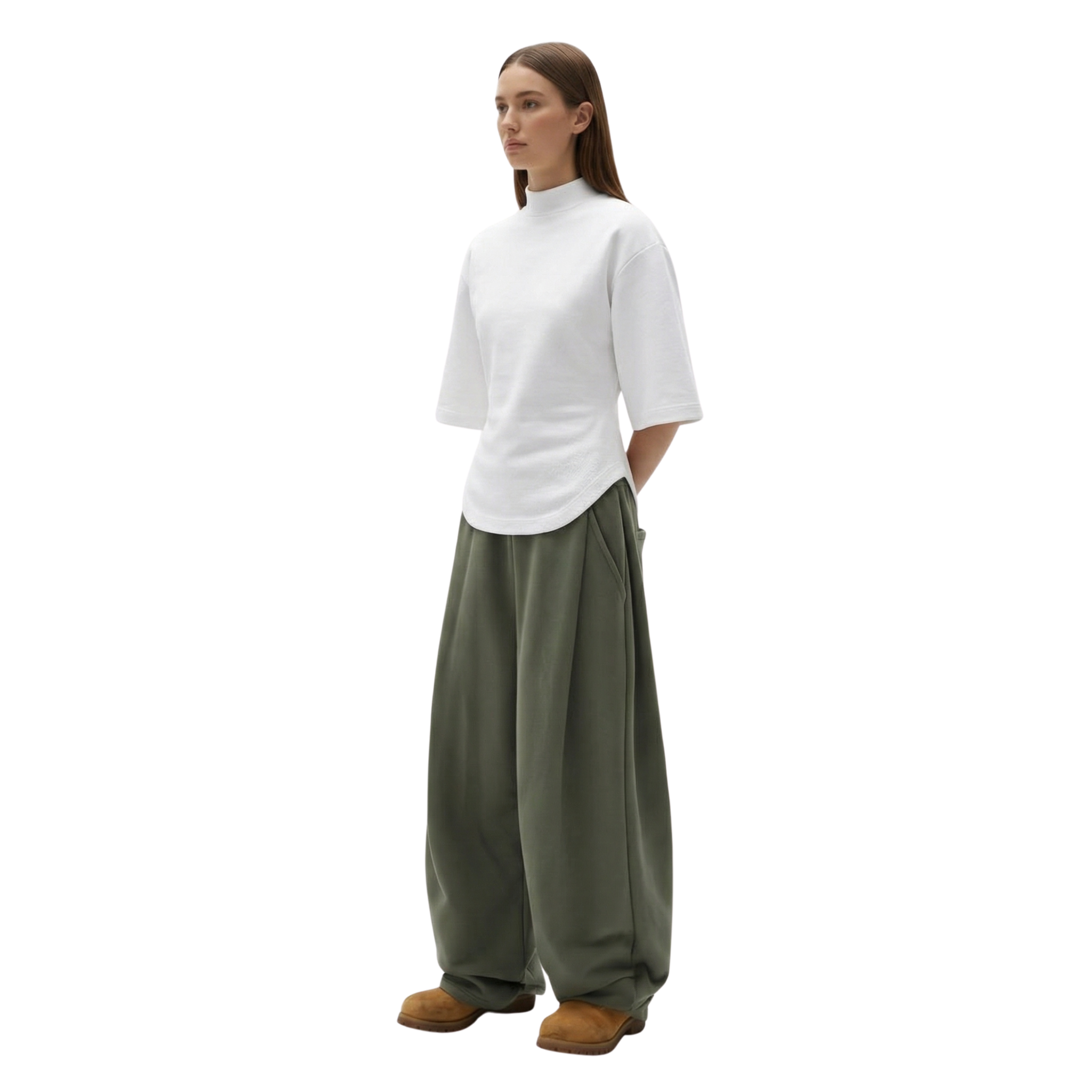 Two Tuck Pants (Dark Olive)
