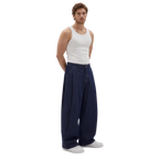 Two Tuck Pants in Denim (Dark Blue)