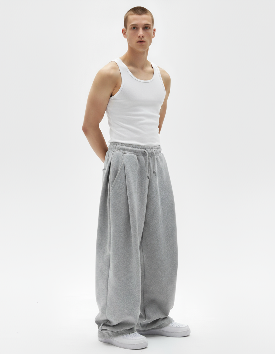 Two Tuck Pants (Grey)