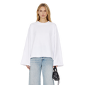 Boxy Cropped Long Sleeves T-shirt (White)