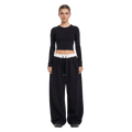 Elasticated Waist Pleated Sweatpants