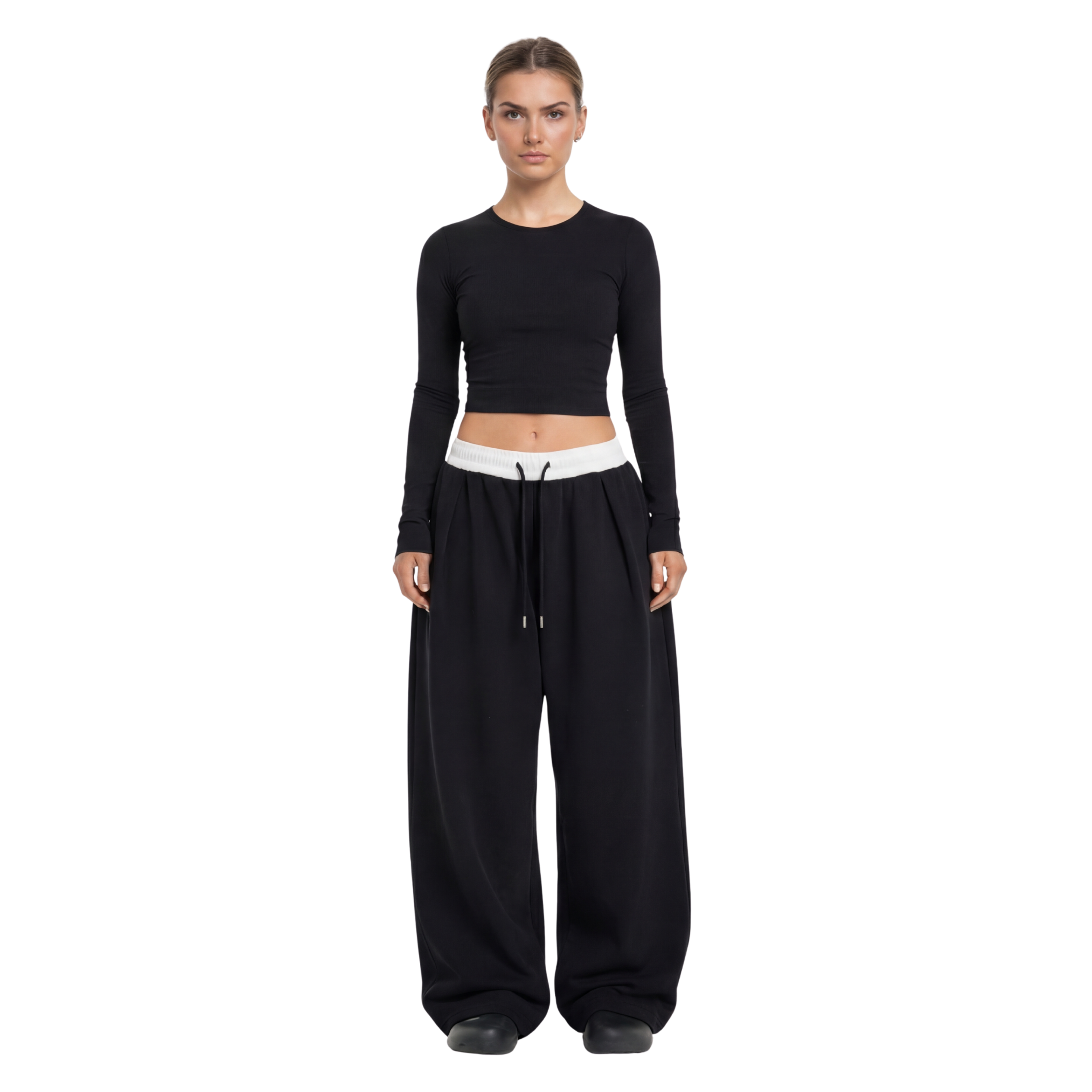 Elasticated Waist Pleated Sweatpants
