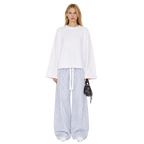 Sidefold Striped Pants (White & Blue)
