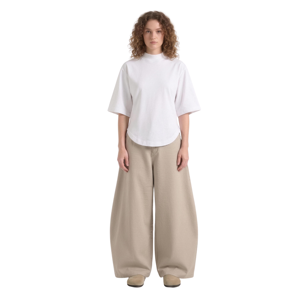 Wide Leg Belted Trousers