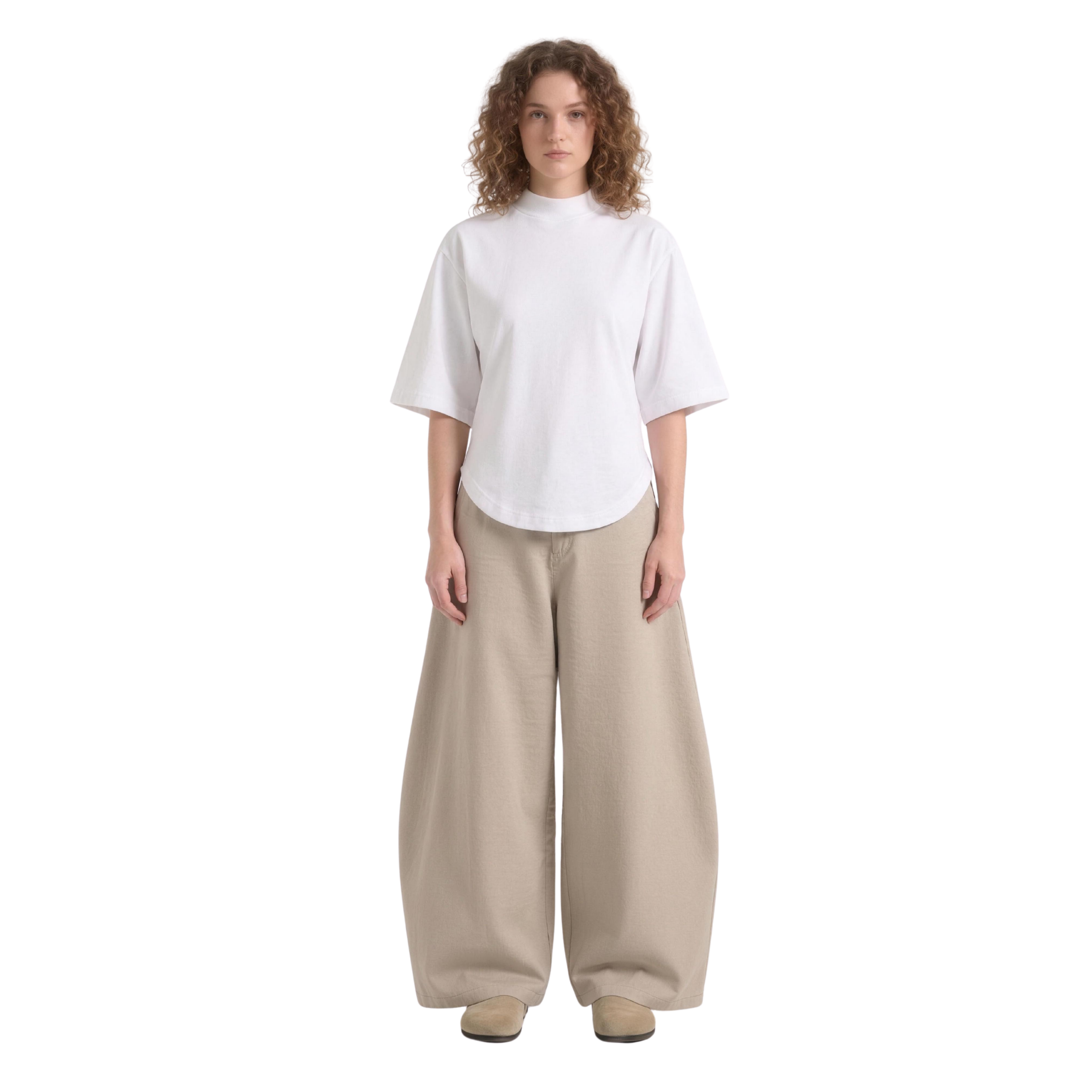 Wide Leg Belted Trousers