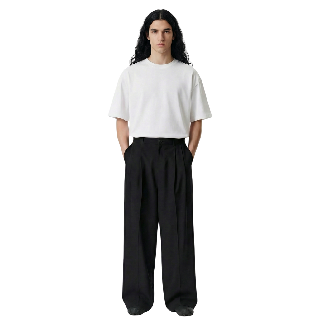 LOOSE FIT PLEATED TROUSERS (unisex)