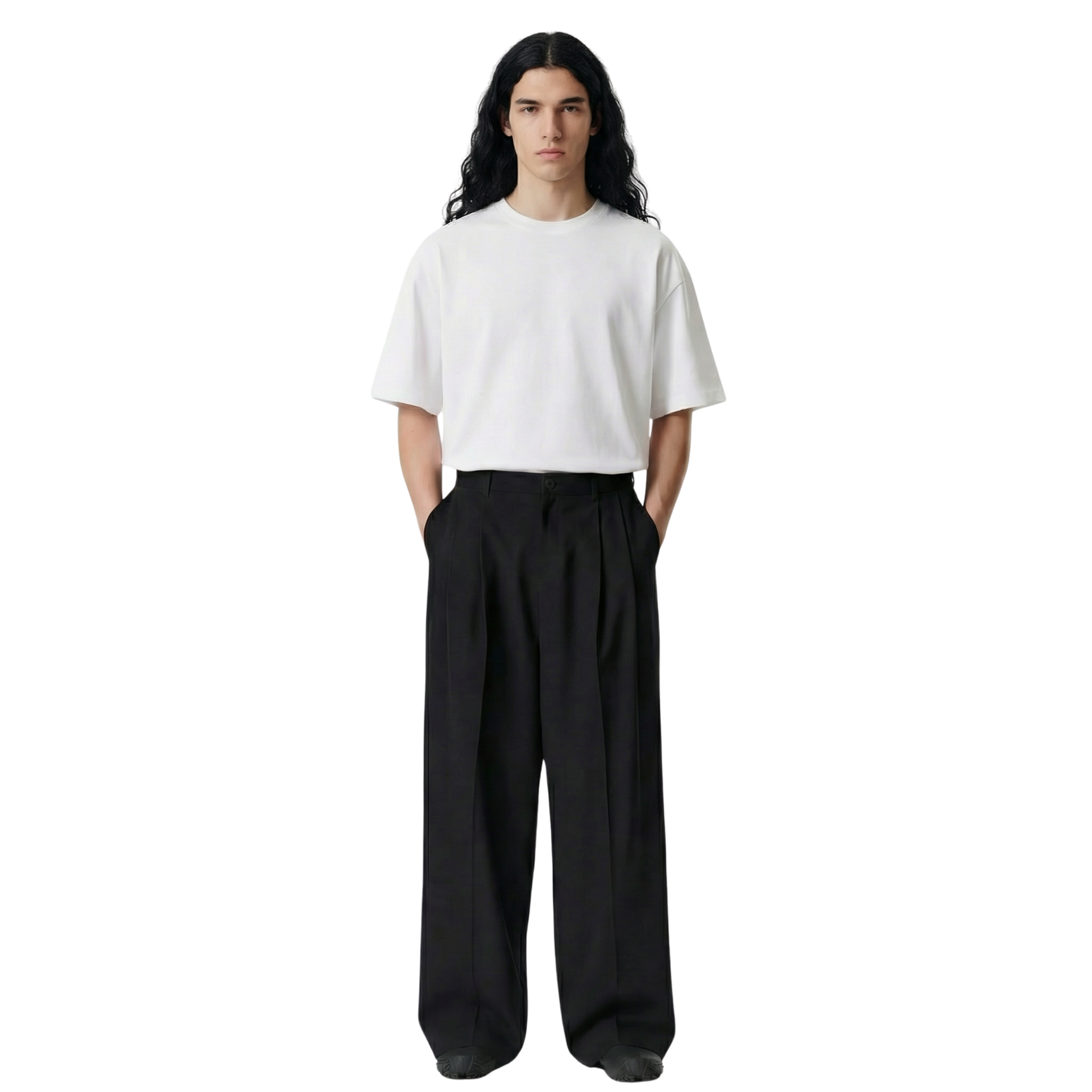 LOOSE FIT PLEATED TROUSERS (unisex)