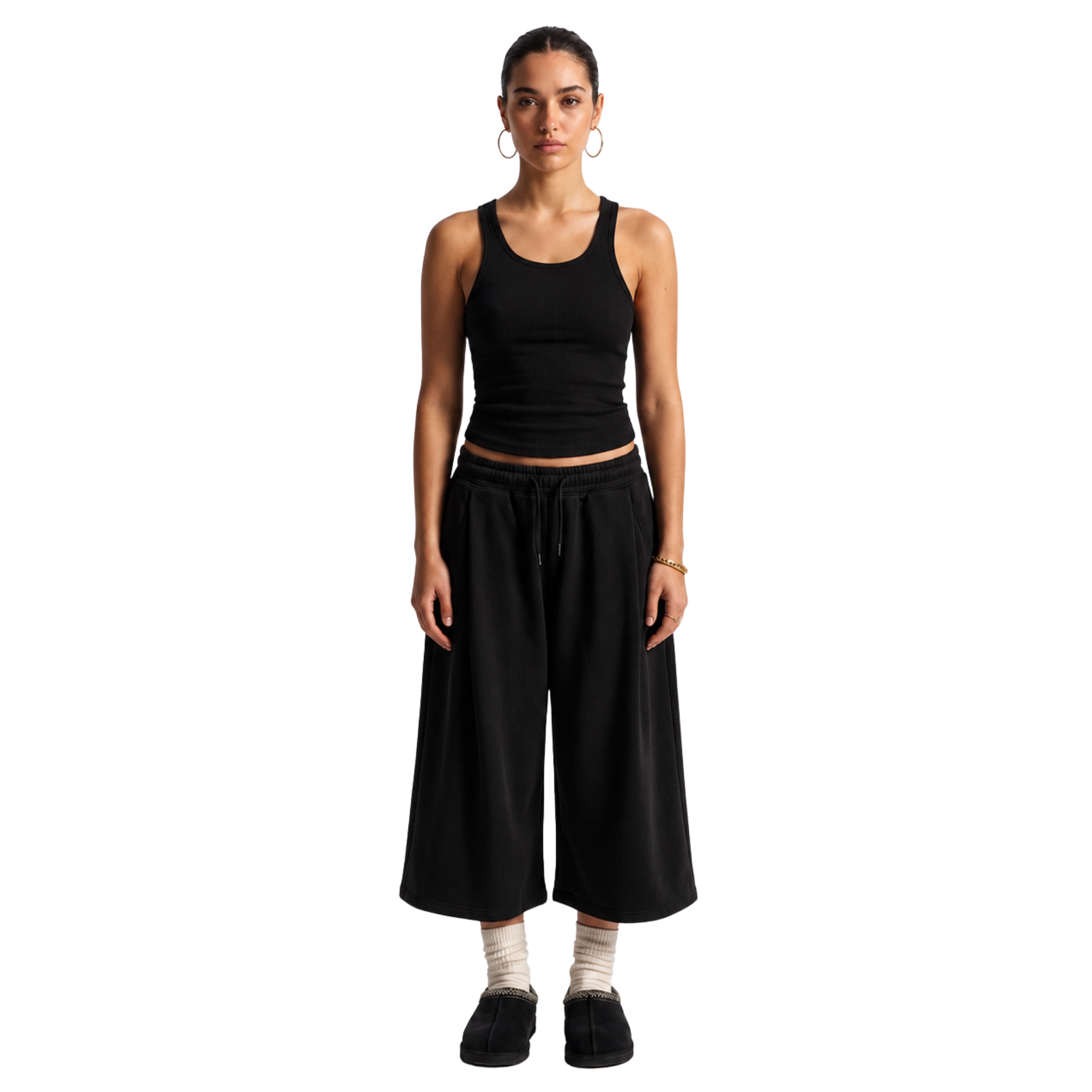 Two Tuck Long Short in Black