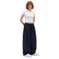 Pinstripe Two Tuck Pants (Navy Blue)