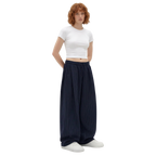 Pinstripe Two Tuck Pants (Navy Blue)