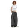 Pinstripe Two Tuck Pants (Dark Grey)