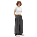 Pinstripe Two Tuck Pants (Dark Grey)