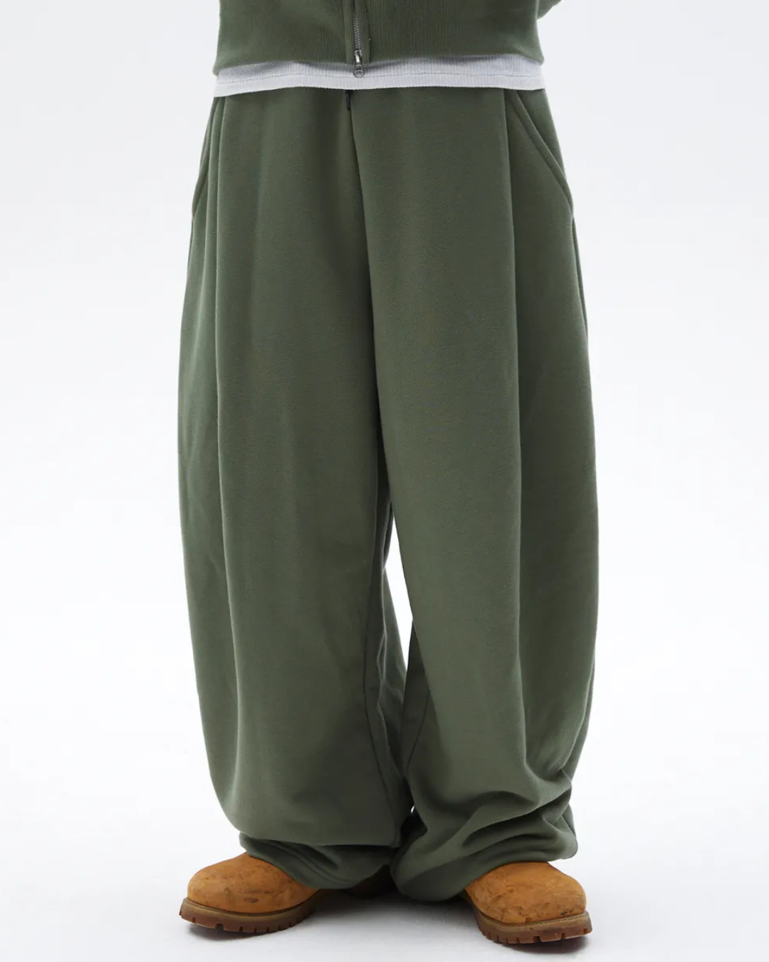Two Tuck Pants (Dark Olive)