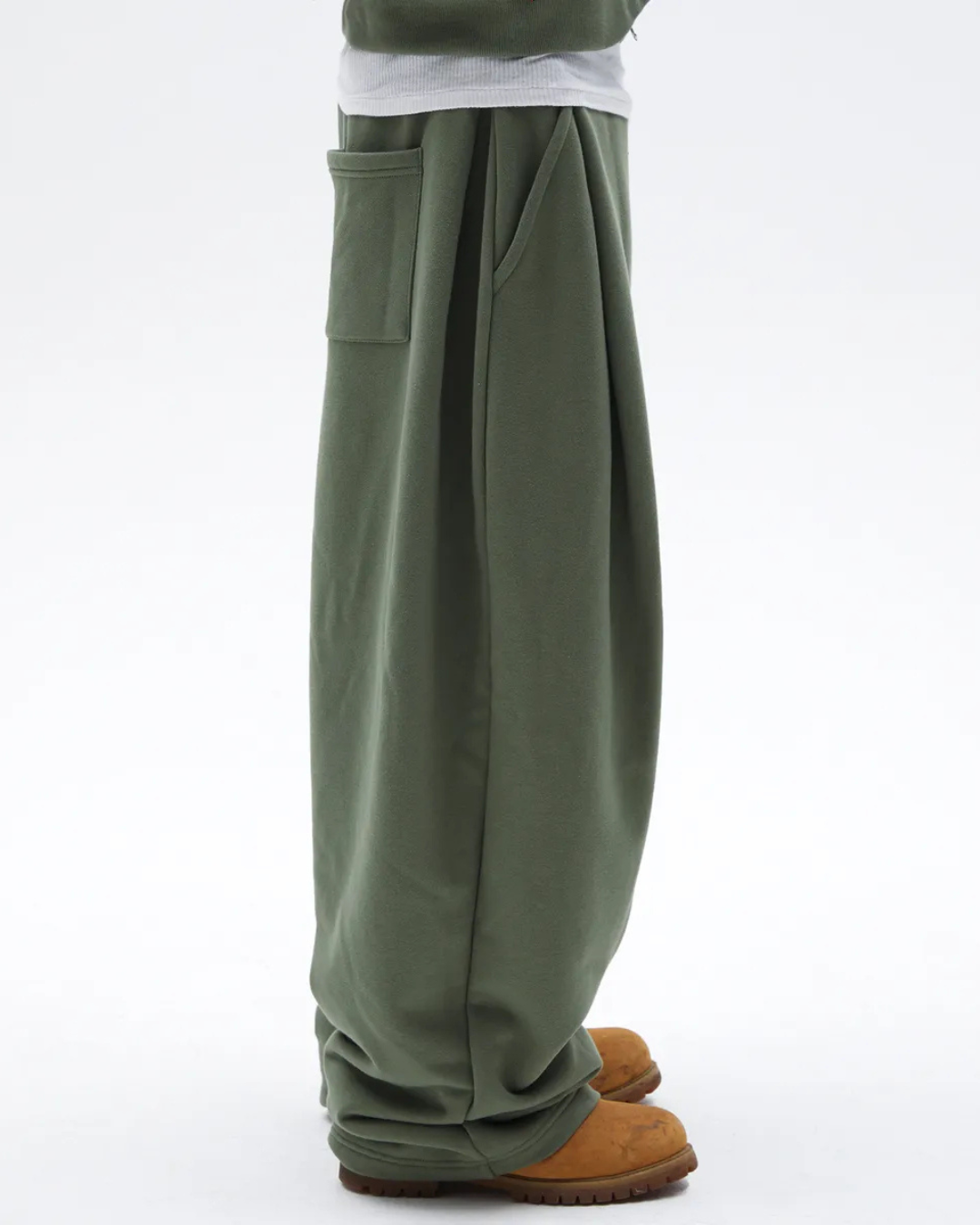 Two Tuck Pants (Dark Olive)