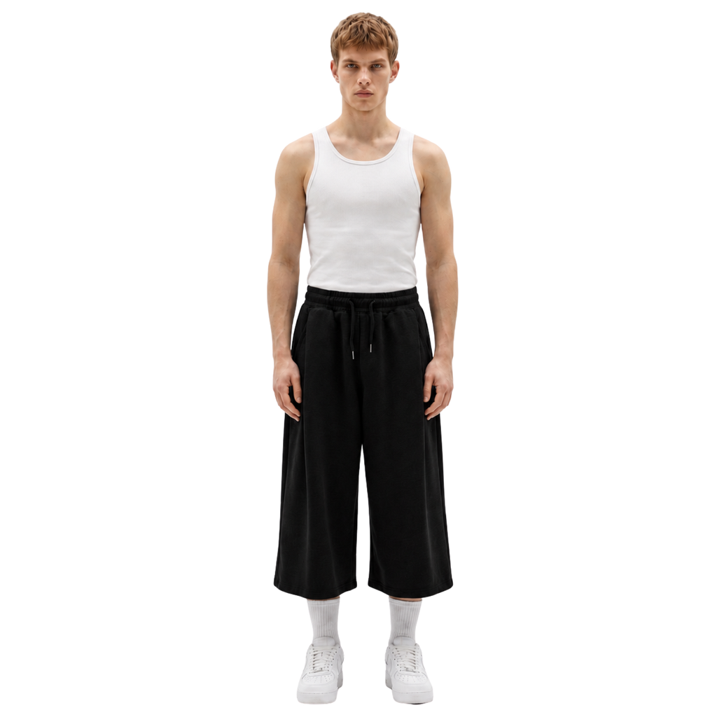Two Tuck Long Short in Black