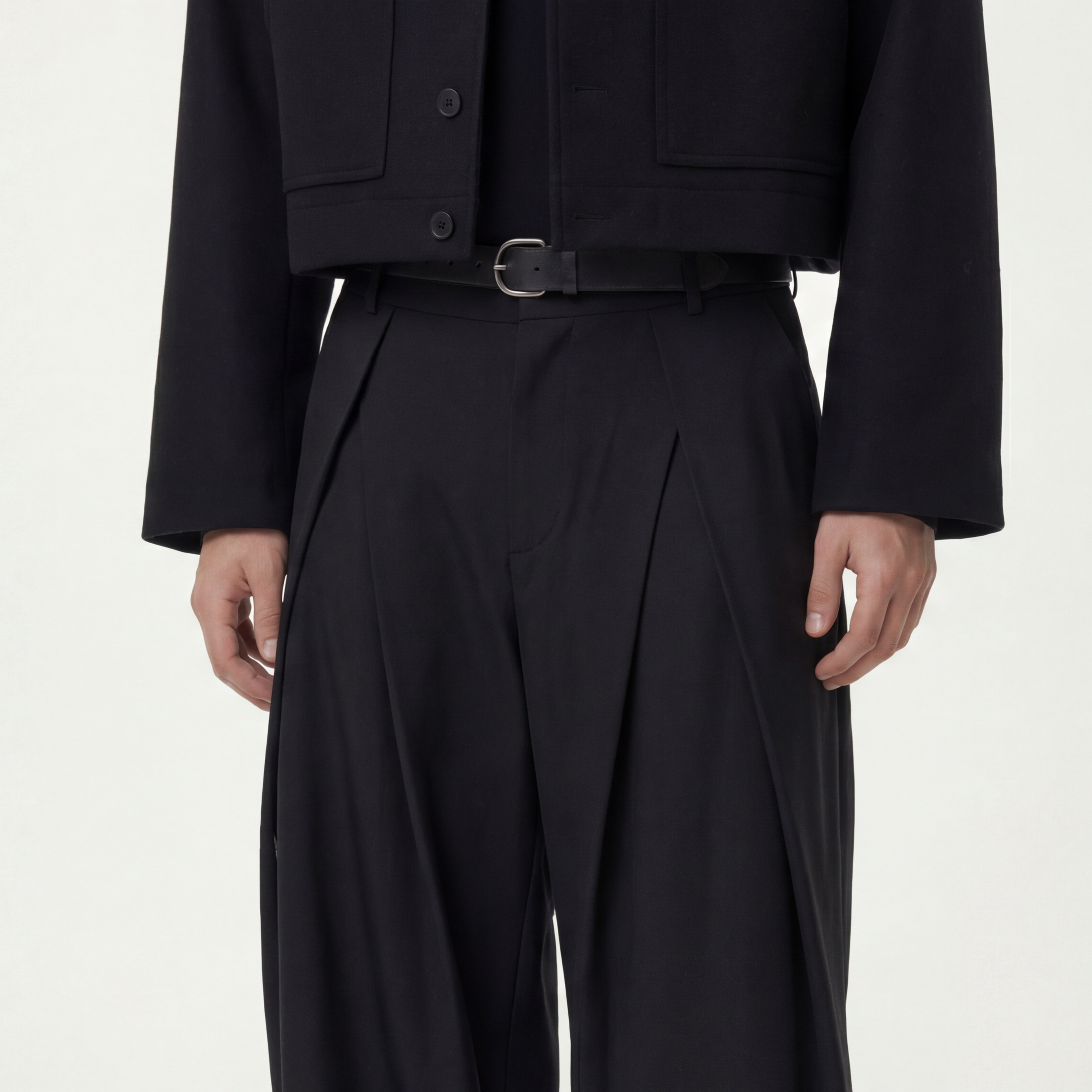 Double-Pleat Trousers (Black)