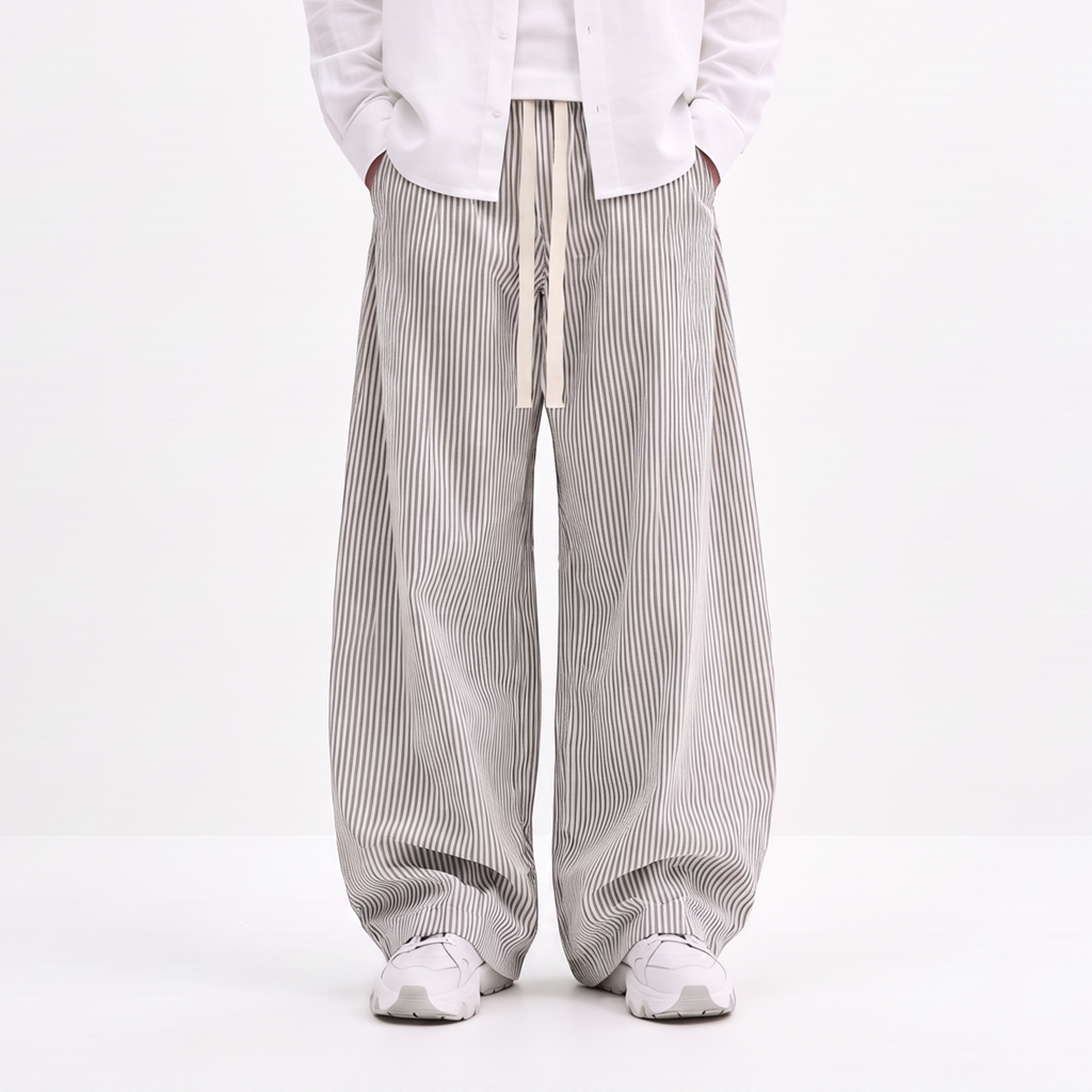 Sidefold Striped Pants (Black & White)