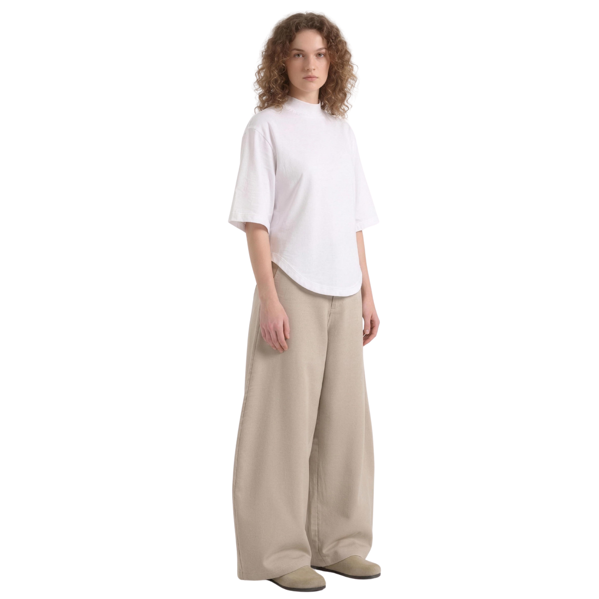 Wide Leg Belted Trousers