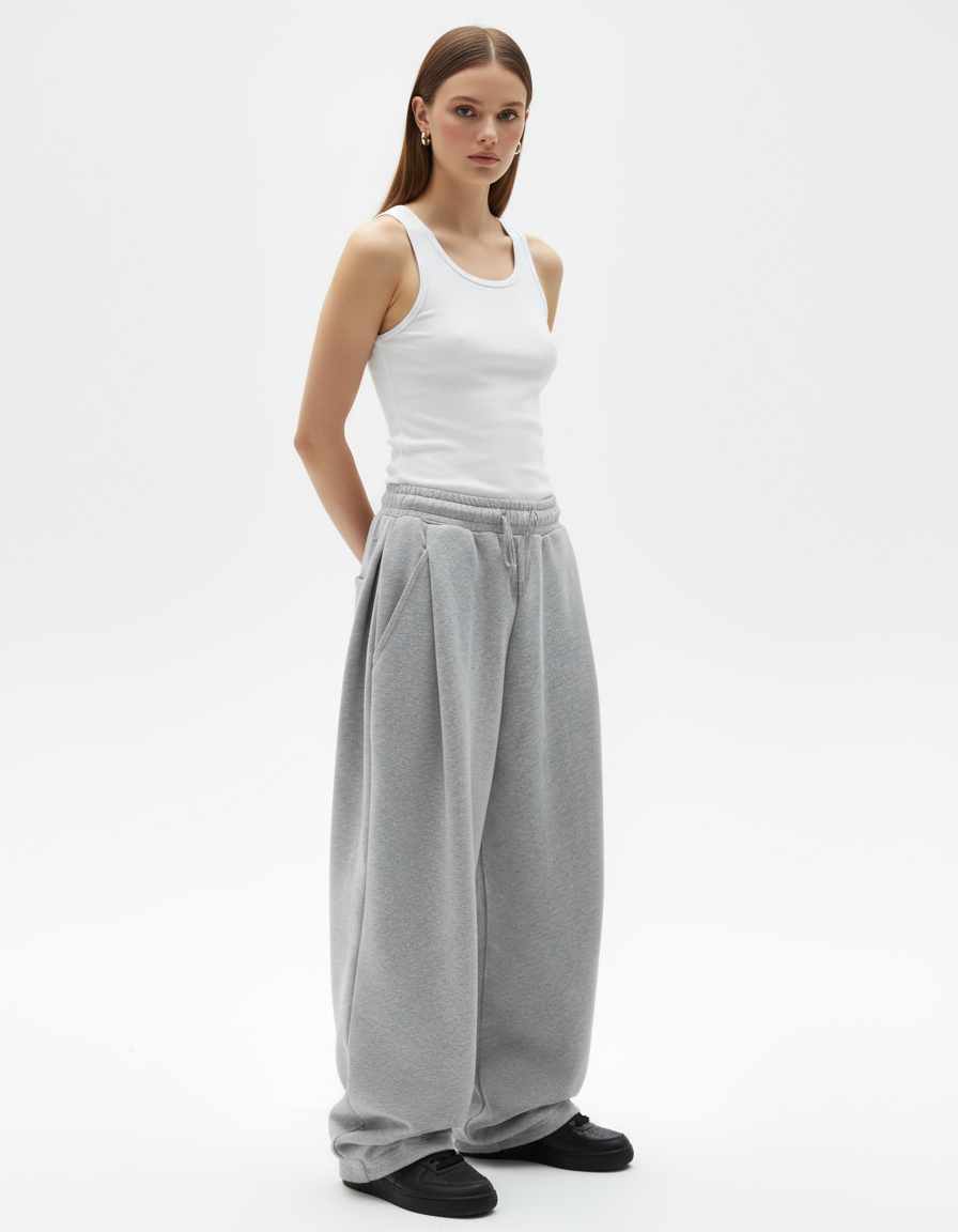 Two Tuck Pants (Grey)