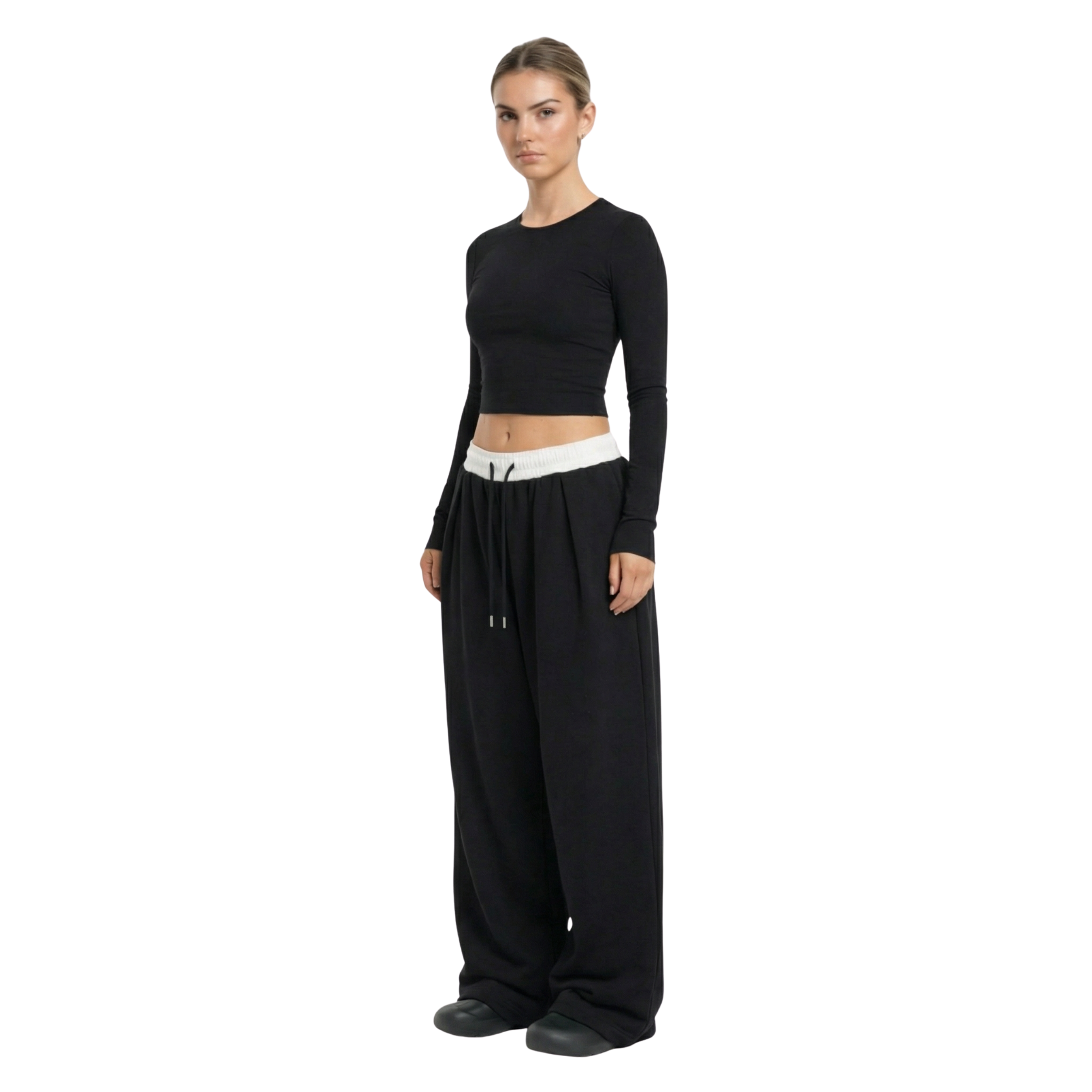 Elasticated Waist Pleated Sweatpants