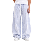 Sidefold Striped Pants (White & Blue)