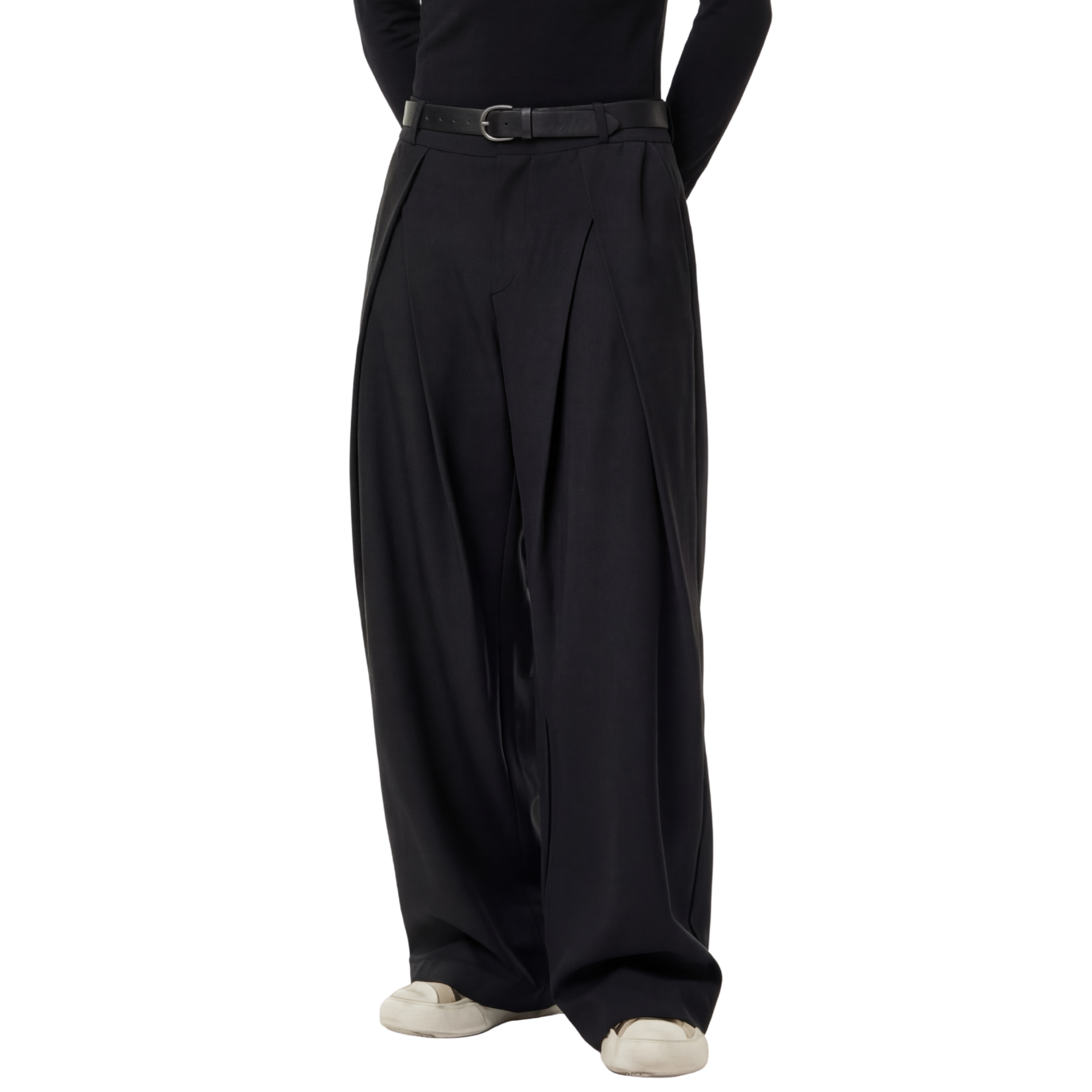Double-Pleat Trousers (Black)
