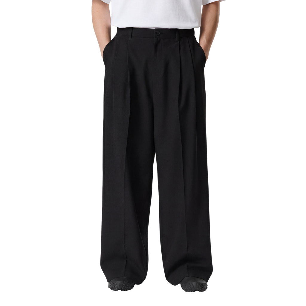 LOOSE FIT PLEATED TROUSERS (unisex)