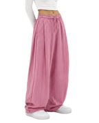 Pinstripe Two Tuck Pants (Pink)