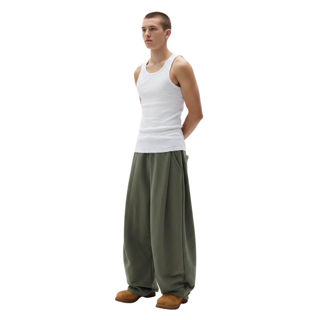 Two Tuck Pants (Dark Olive)
