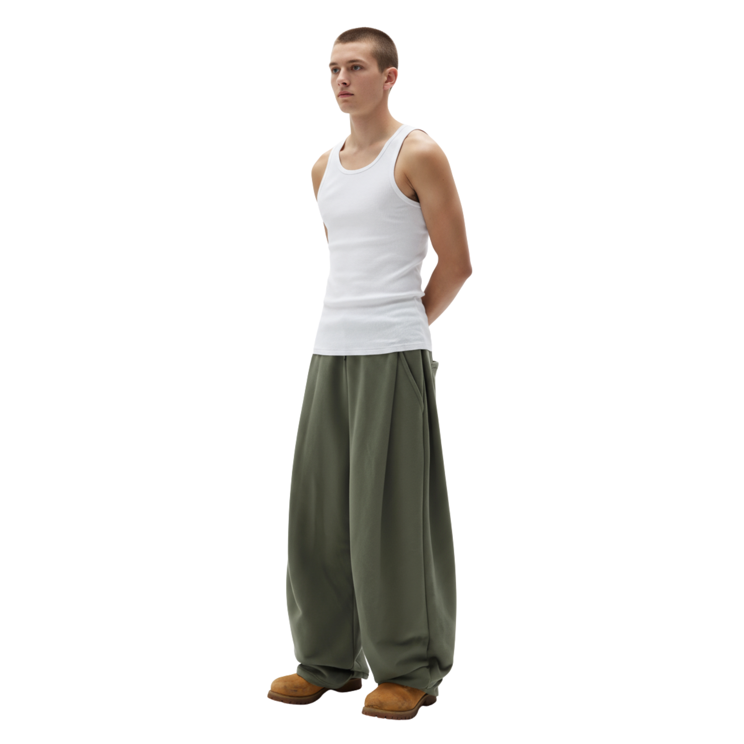Two Tuck Pants (Dark Olive)