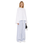 Sidefold Striped Pants (White & Blue)