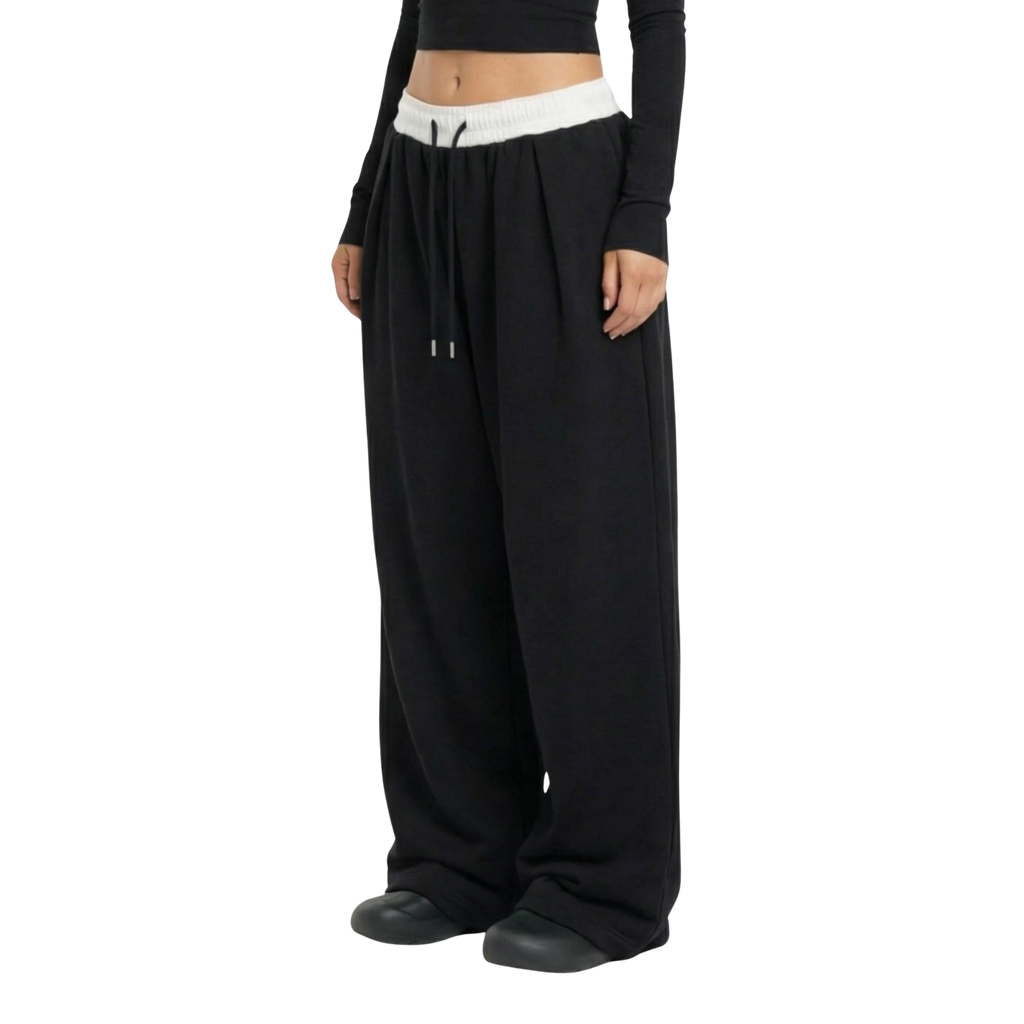 Elasticated Waist Pleated Sweatpants