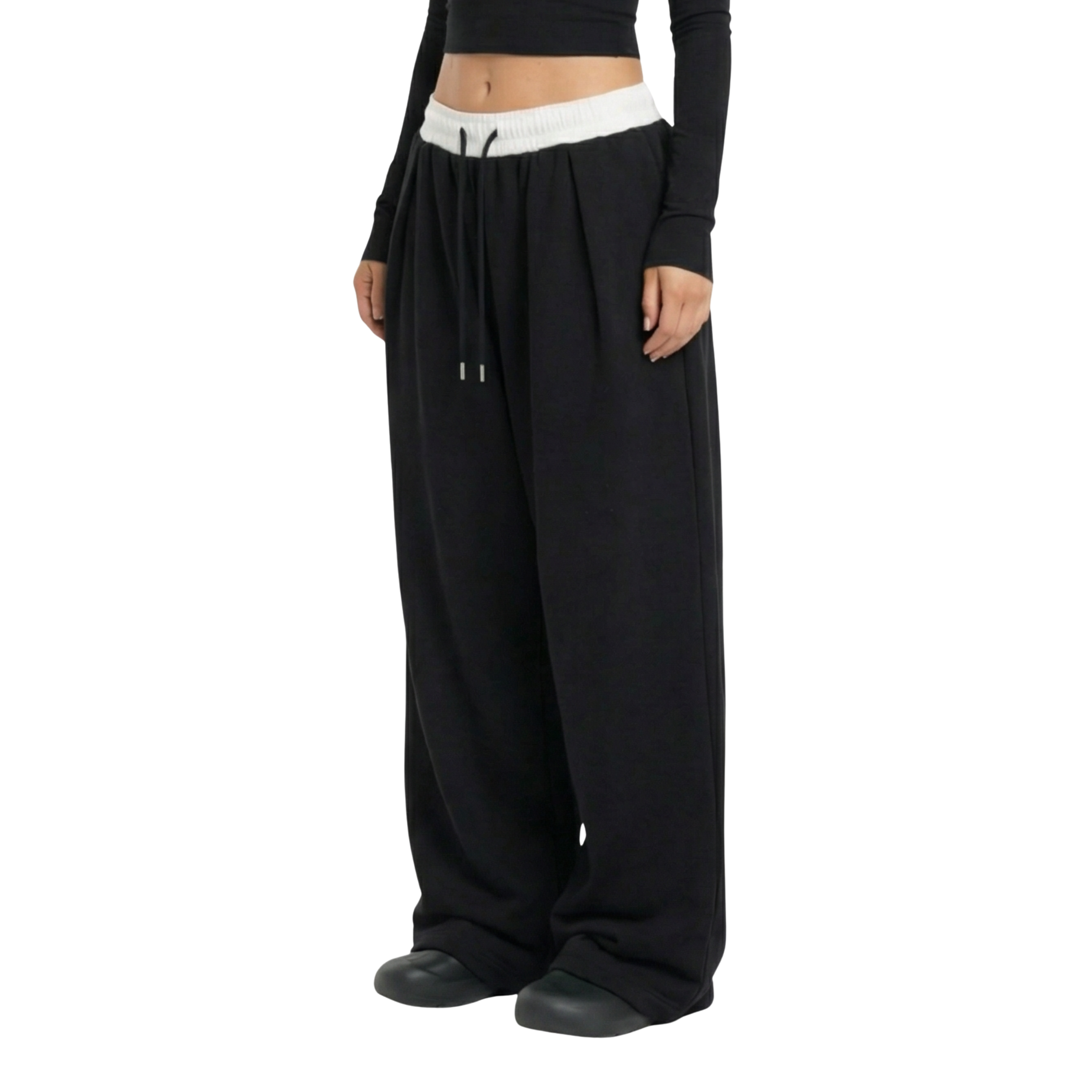 Elasticated Waist Pleated Sweatpants