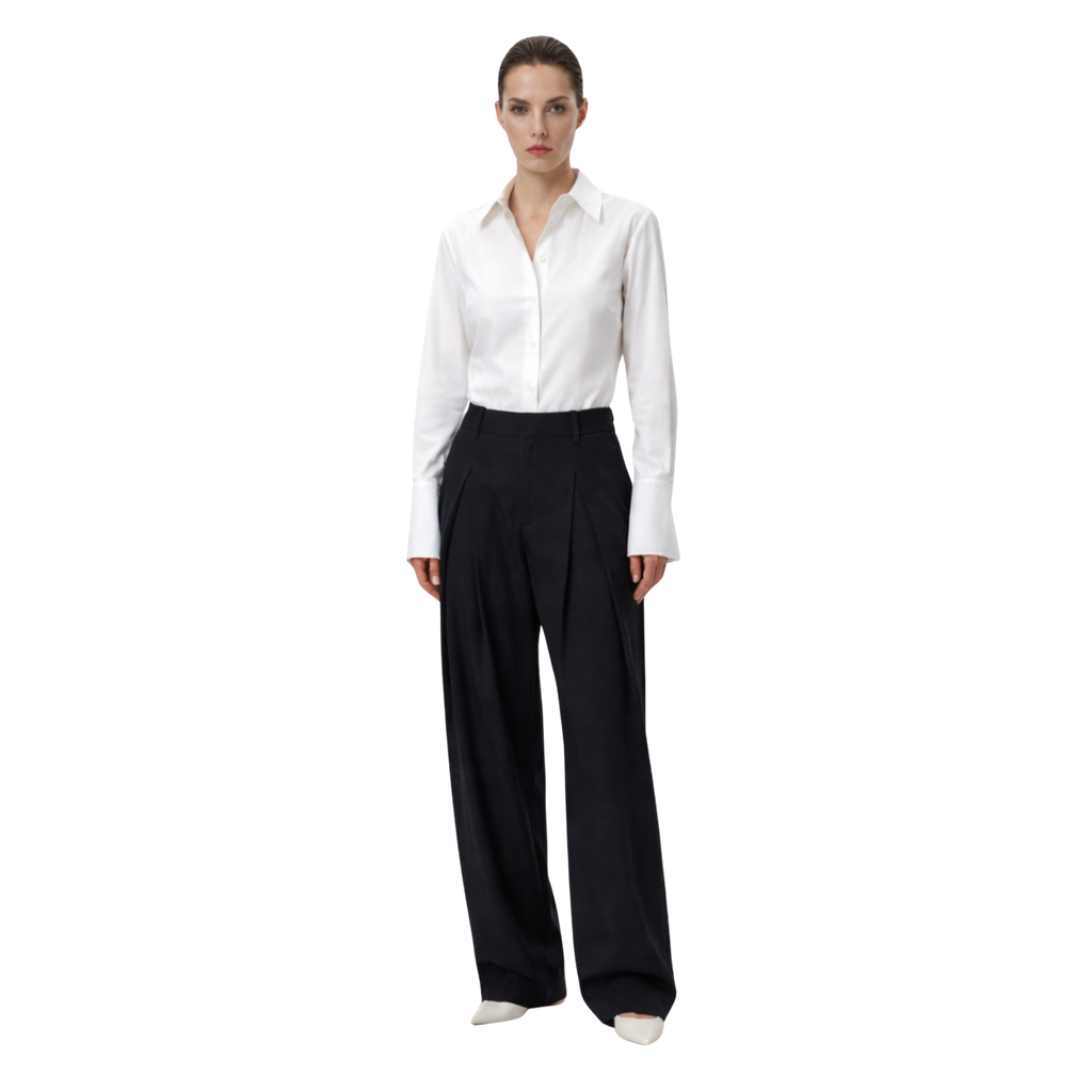 Double-Pleat Trousers (Black)