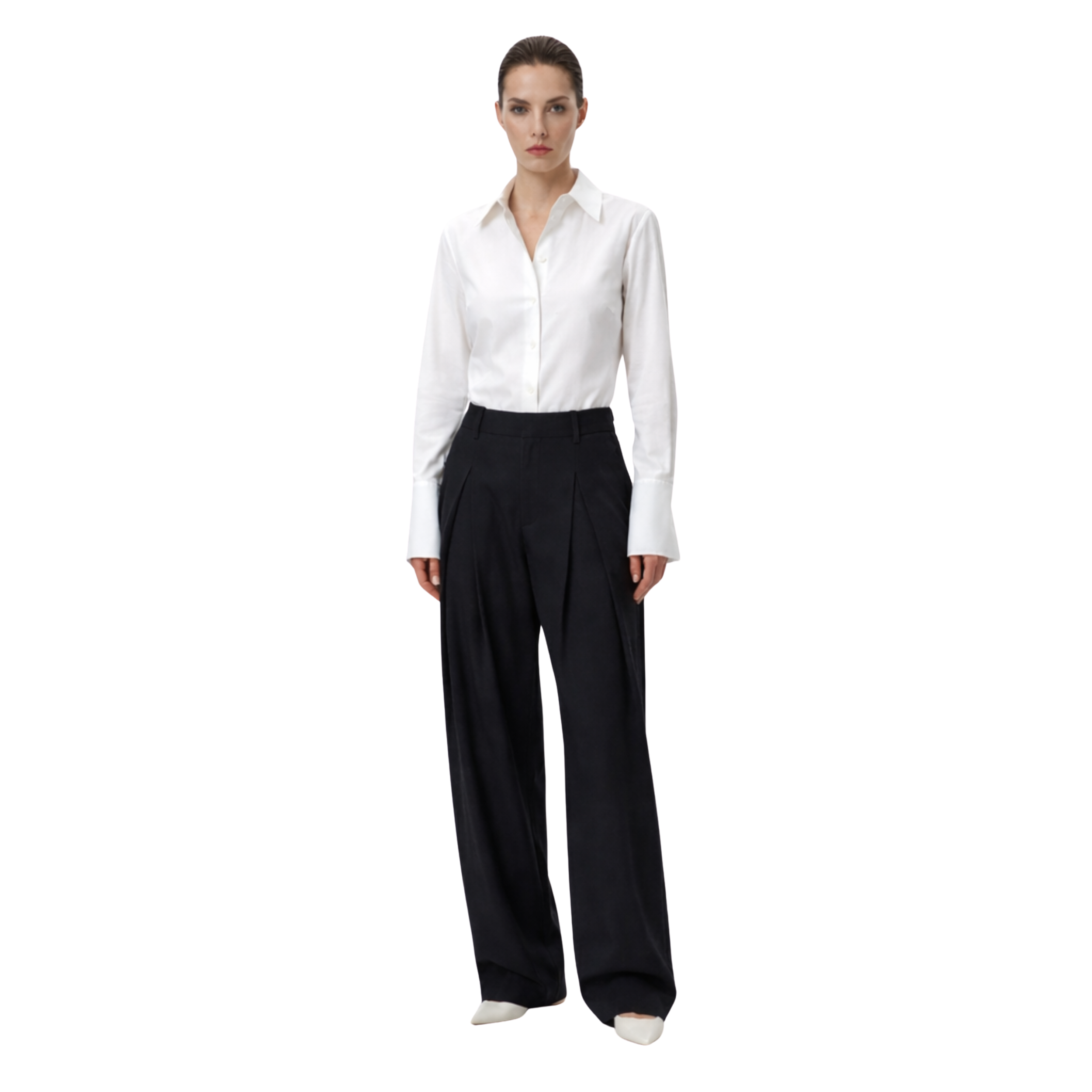 Double-Pleat Trousers (Black)