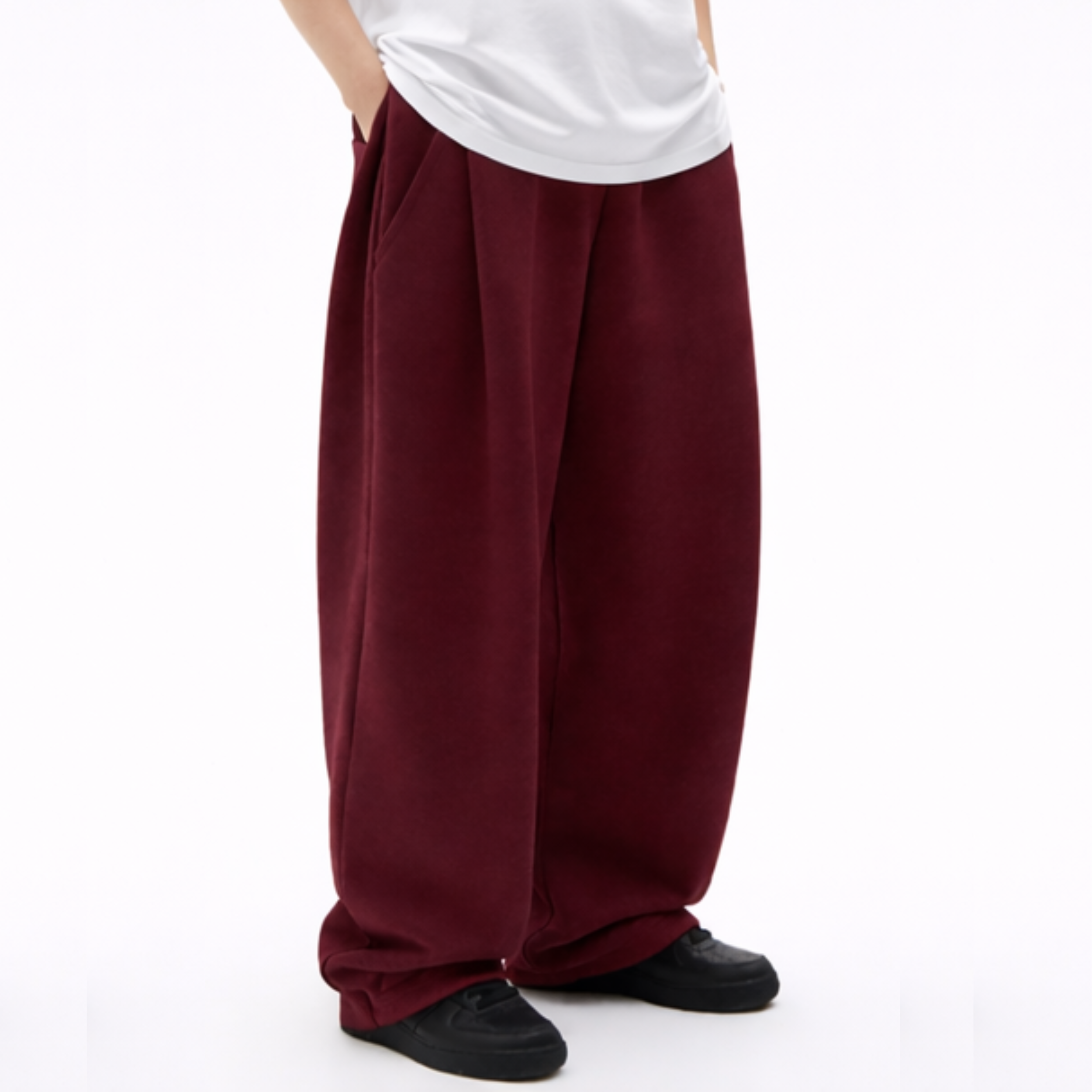 Two Tuck Pants (Burgundy)