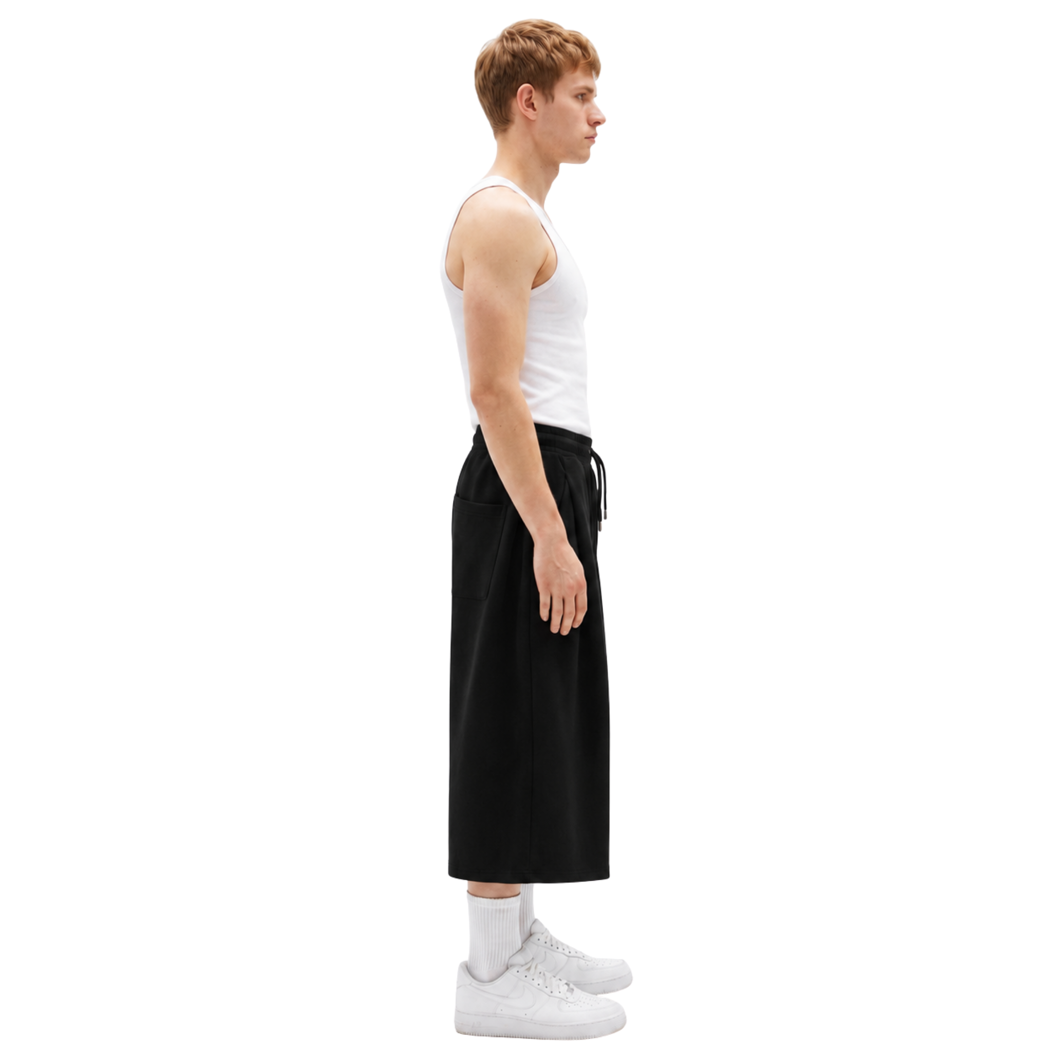 Two Tuck Long Short in Black