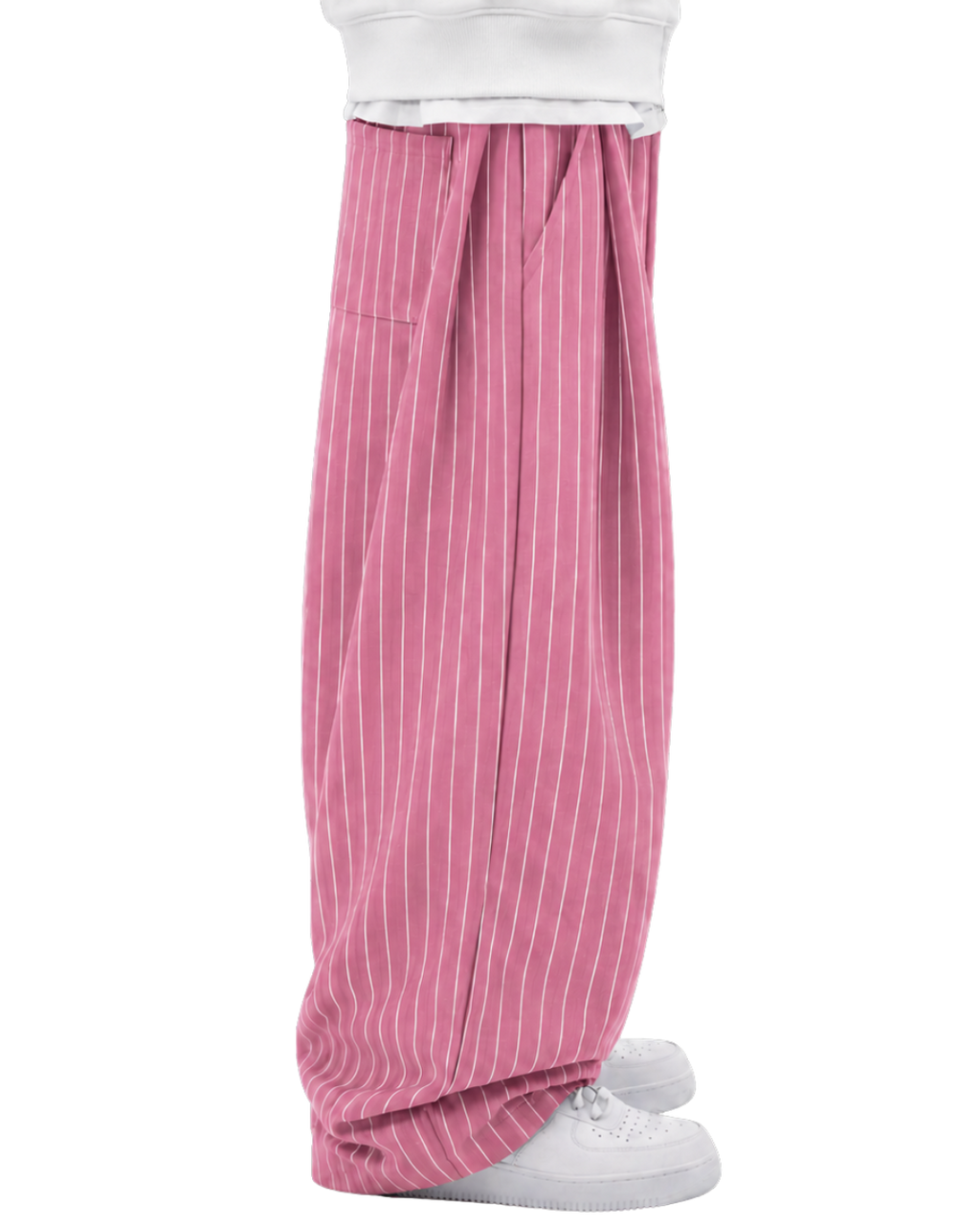 Pinstripe Two Tuck Pants (Pink)