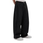 Two Tuck Pants in Denim (Black Washed)