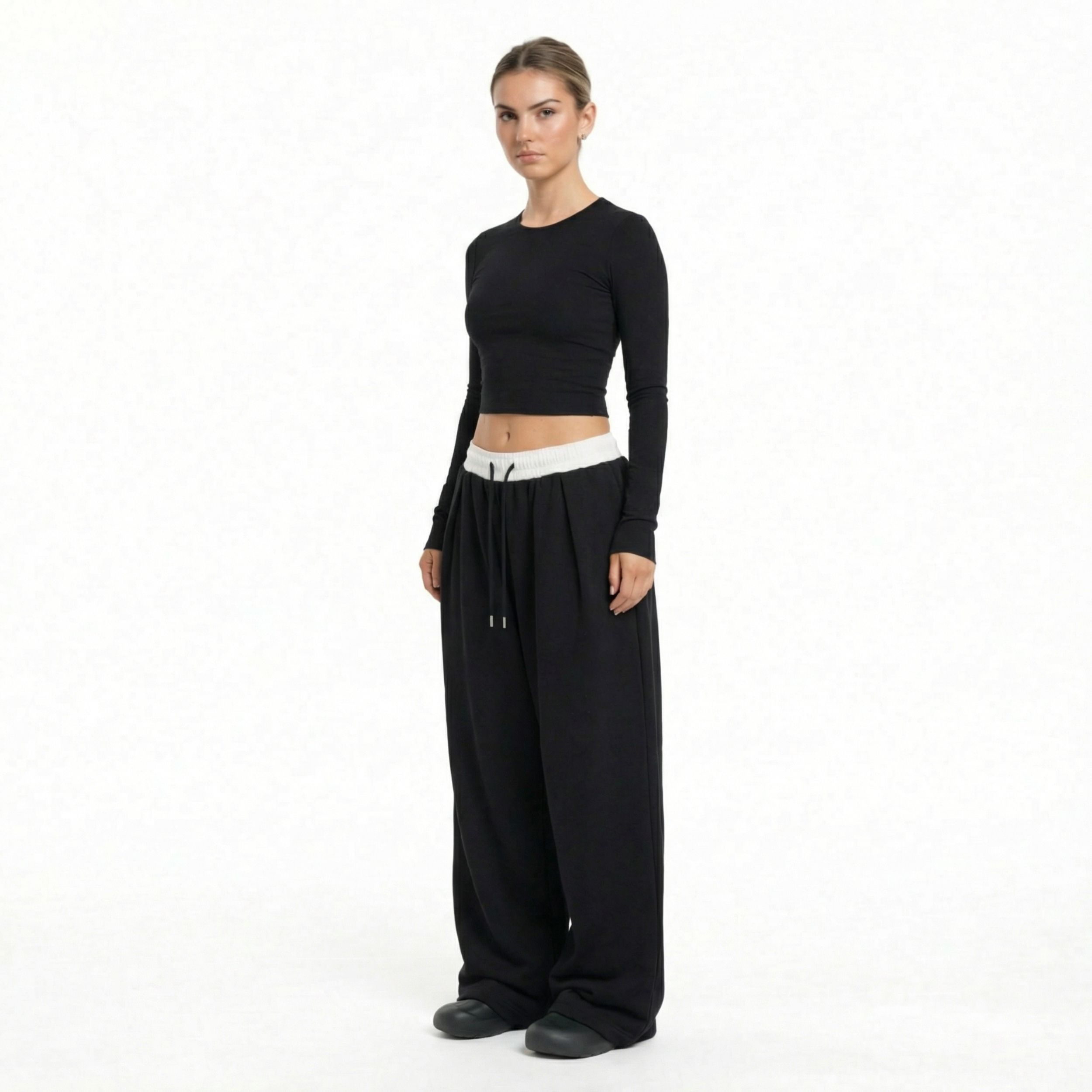 Elasticated Waist Pleated Sweatpants