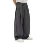 Pinstripe Two Tuck Pants (Dark Grey)