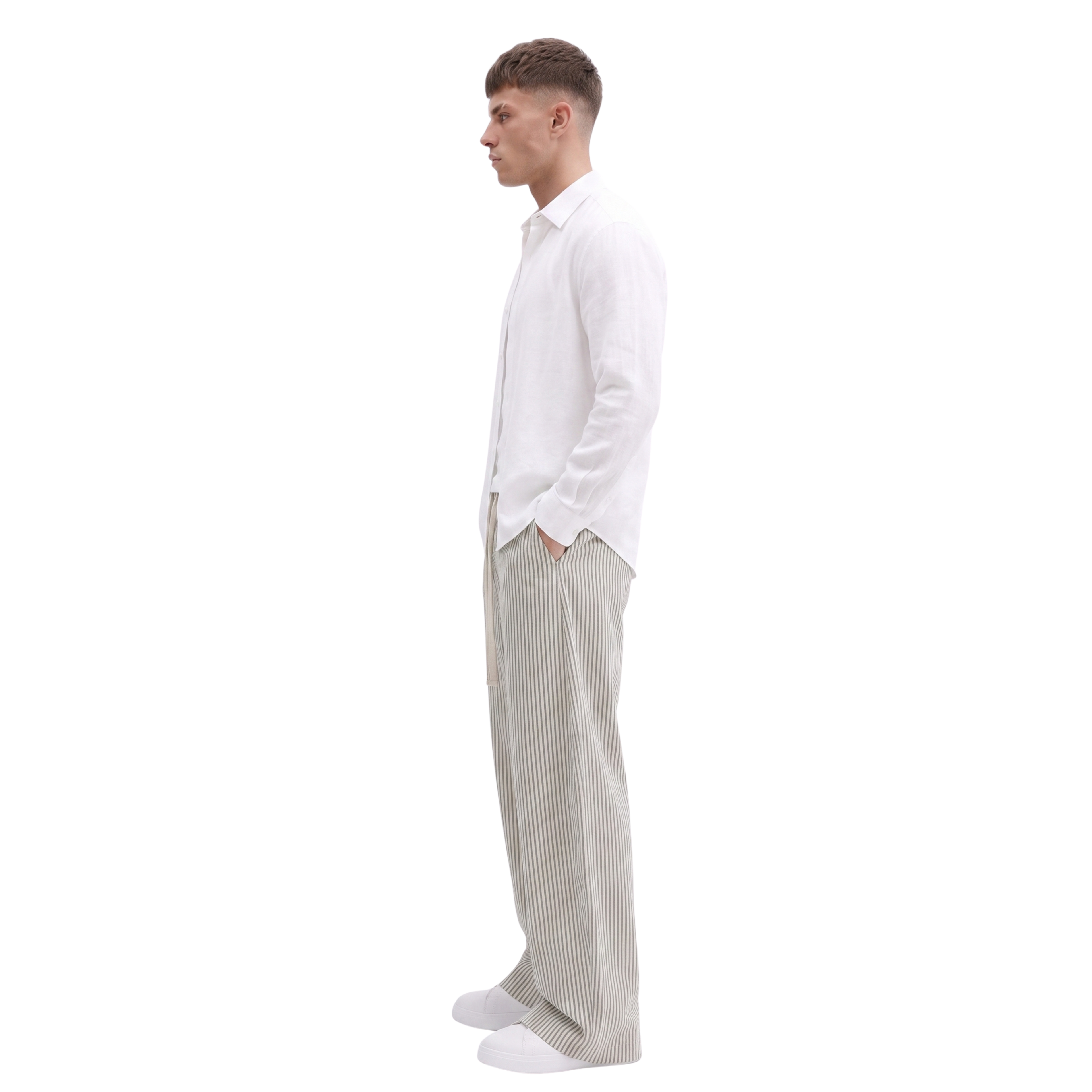 Sidefold Striped Pants (Black & White)