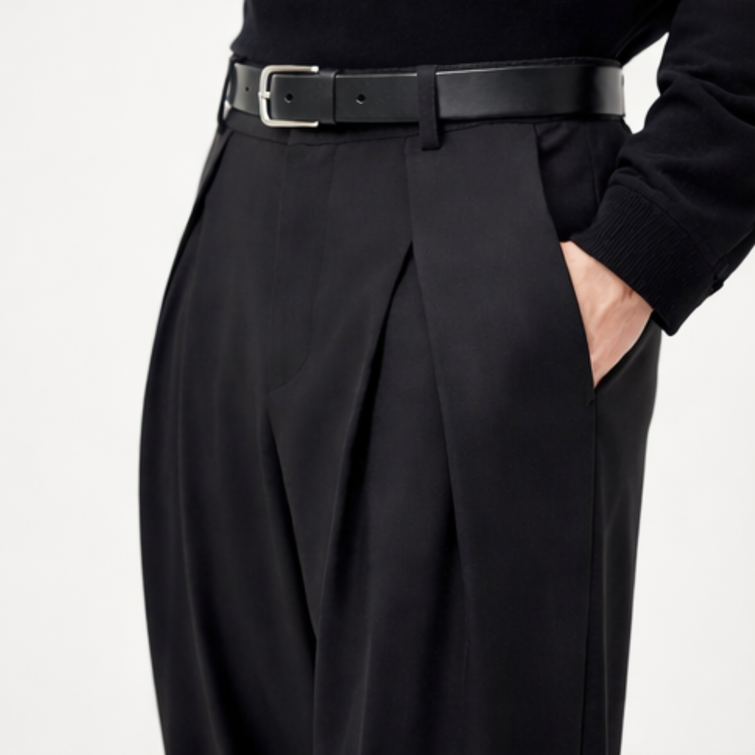 Double-Pleat Trousers (Black)
