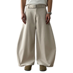 Wide Leg Belted Trousers
