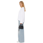 Boxy Cropped Long Sleeves T-shirt (White)