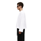 Boxy Cropped Long Sleeves T-shirt (White)