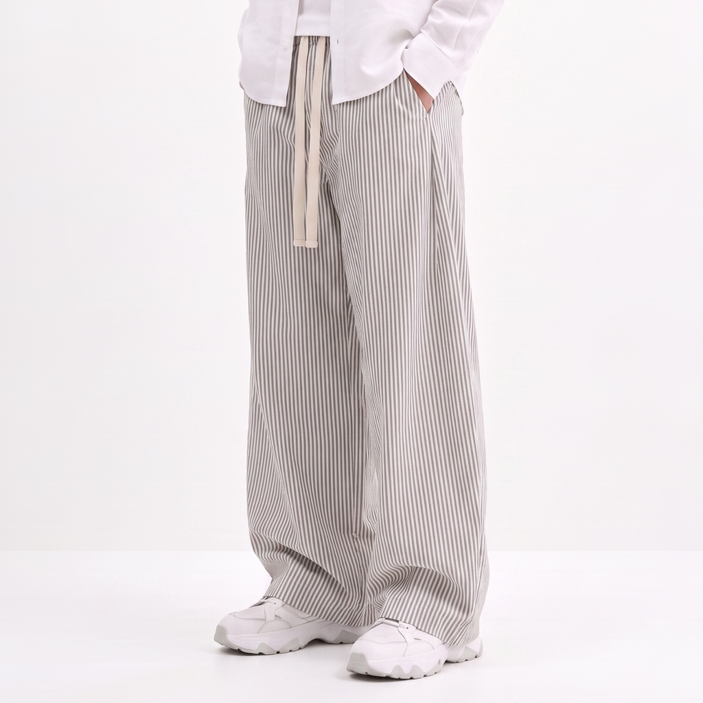 Sidefold Striped Pants (Black & White)